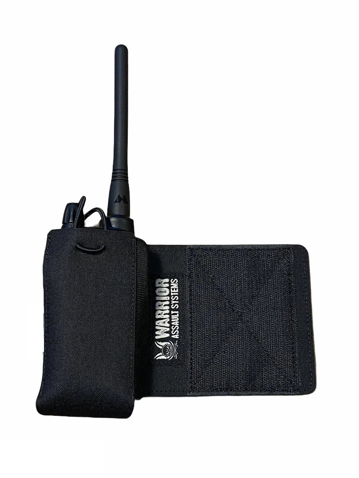 Warrior Laser Cut Wing Velcro Adjustable Radio Pouch Left Side Black