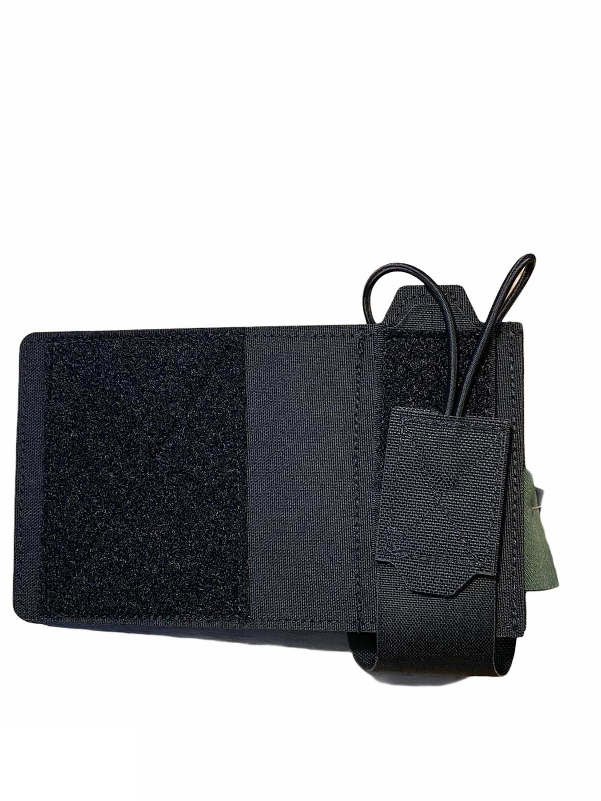 Warrior Laser Cut Wing Velcro Adjustable Radio Pouch Left Side Black - Image 2