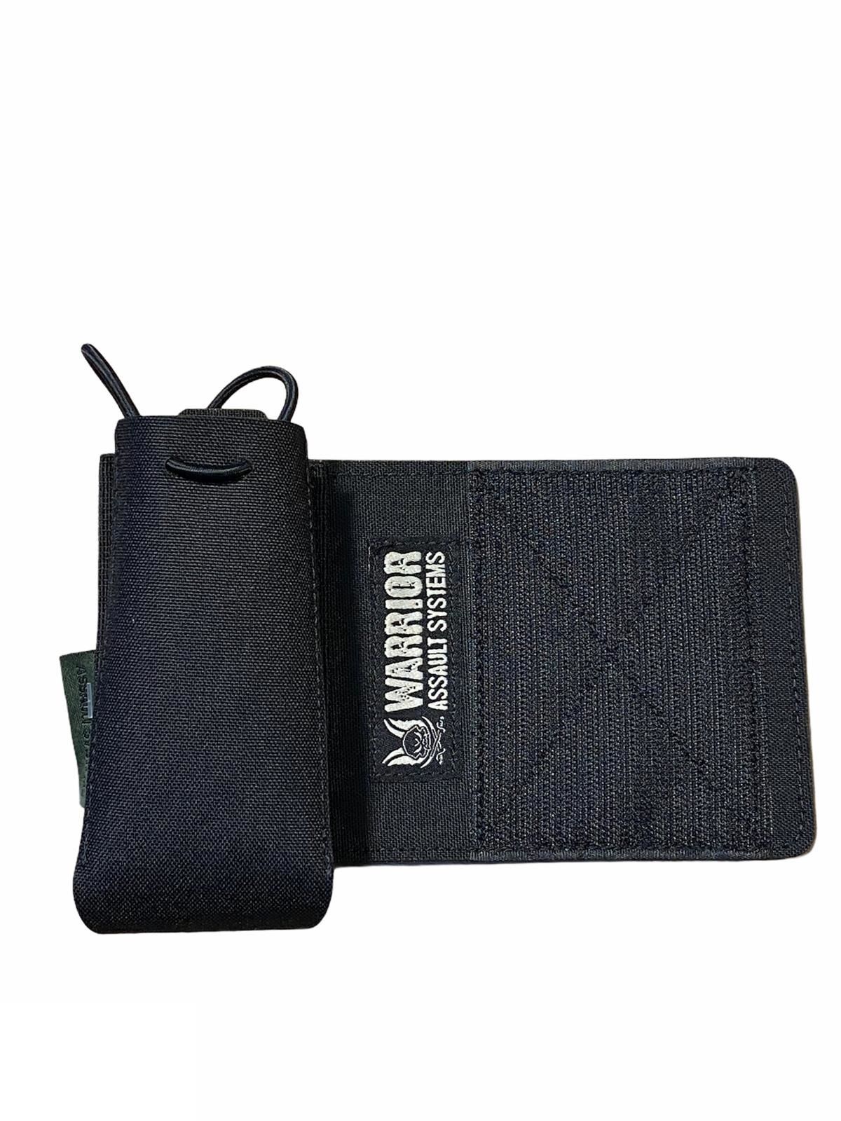 Warrior Laser Cut Wing Velcro Adjustable Radio Pouch Left Side Black - Image 3